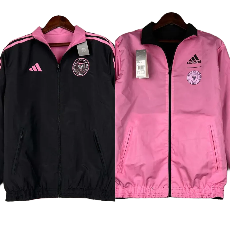 2bc47ecf4b 2023-2024 Inter Miami Reversible Windbreaker(black-pink)Soccer Jersey 1:1 Thai Quality - Image 1