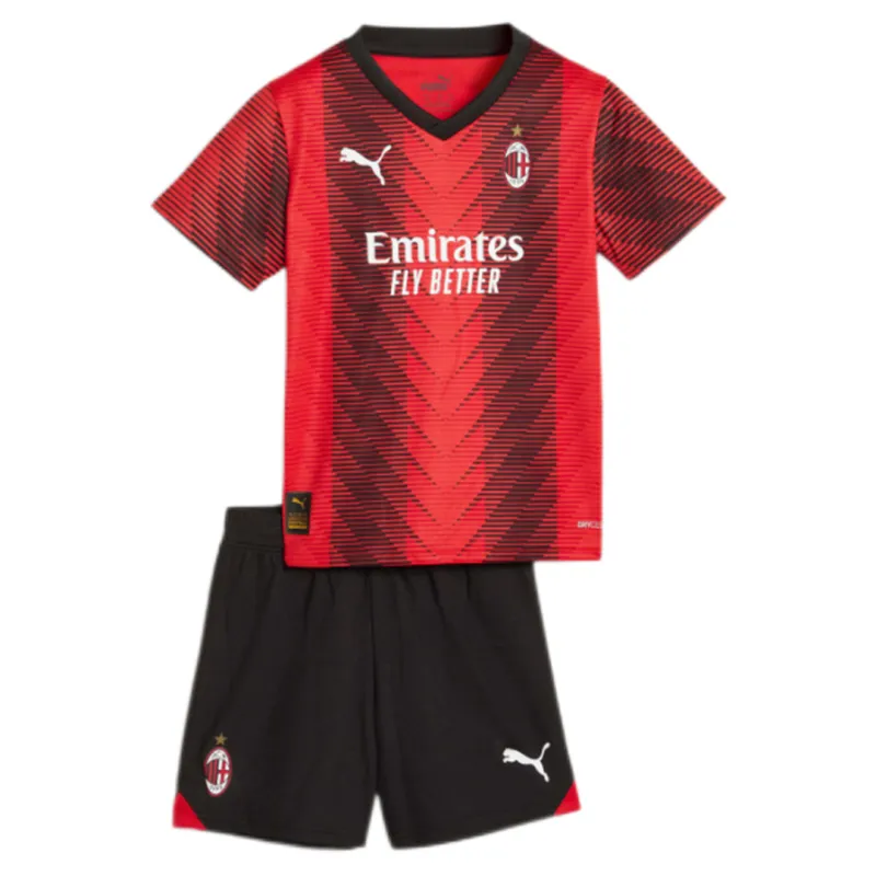 3e003aaa40 23-24 Kids AC Milan Jersey Home Kit - Image 1