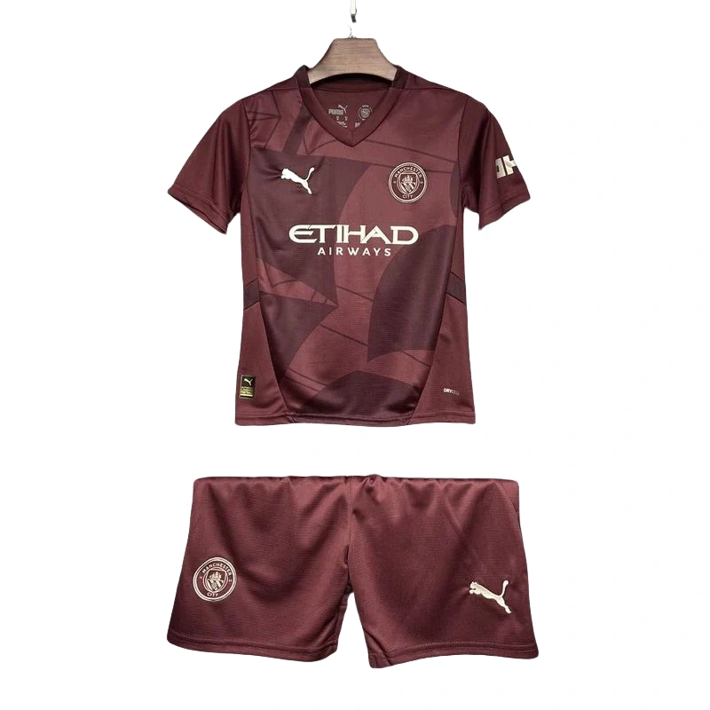 65a06e45a3 24-25 Manchester City Third Away Kids Kit Jersey+Shorts - Image 1