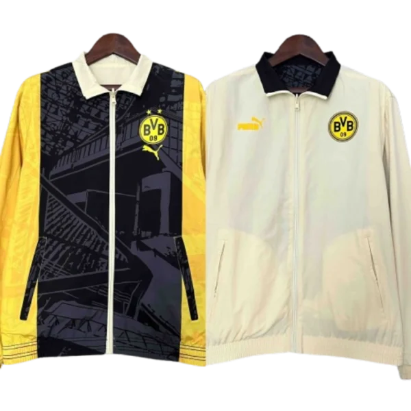 2024 Dortmund Trench Coat Reversible Windbreaker Double-Sides Jacket Sport