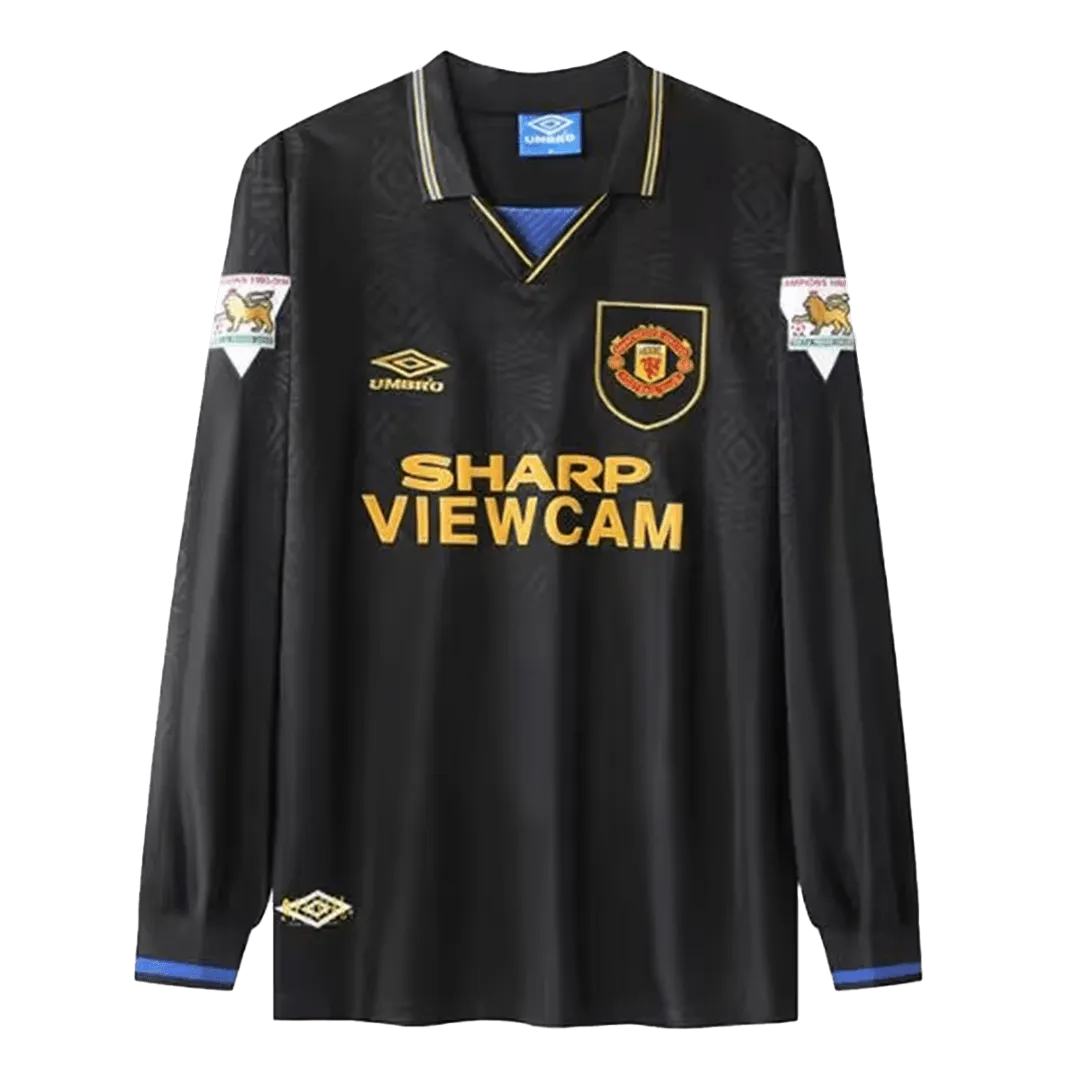 b33886eec5 1993/95 Manchester United Retro Long Sleeve Away Jersey - Image 1