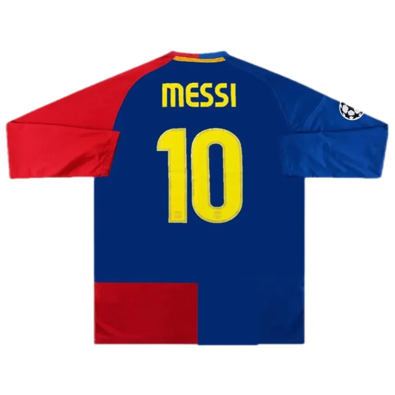 c14ca2a8ad 08-09 Barcelona Messi #10 UCL Final Retro Long Sleeve Home - Image 1